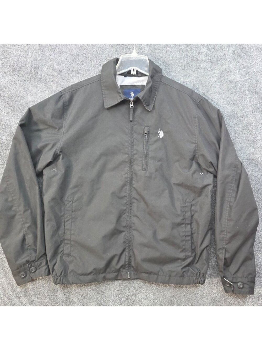 US Polo Assn Lightweight Micro Jacket M Black Whimsygoth Streetwear Windbreaker
